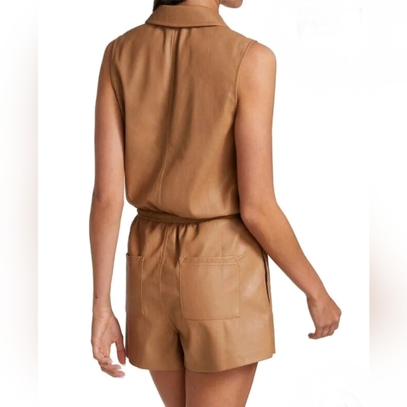 n.Philanthropy Stoke Faux Leather Romper in Camel Size XL NWT MSRP $198 - Picture 3 of 12